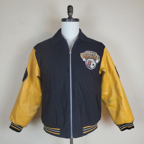 VTG Avirex Jacket Youth Boys Large 16-18 Tuskegee Airmen Bomber Color Block Zip